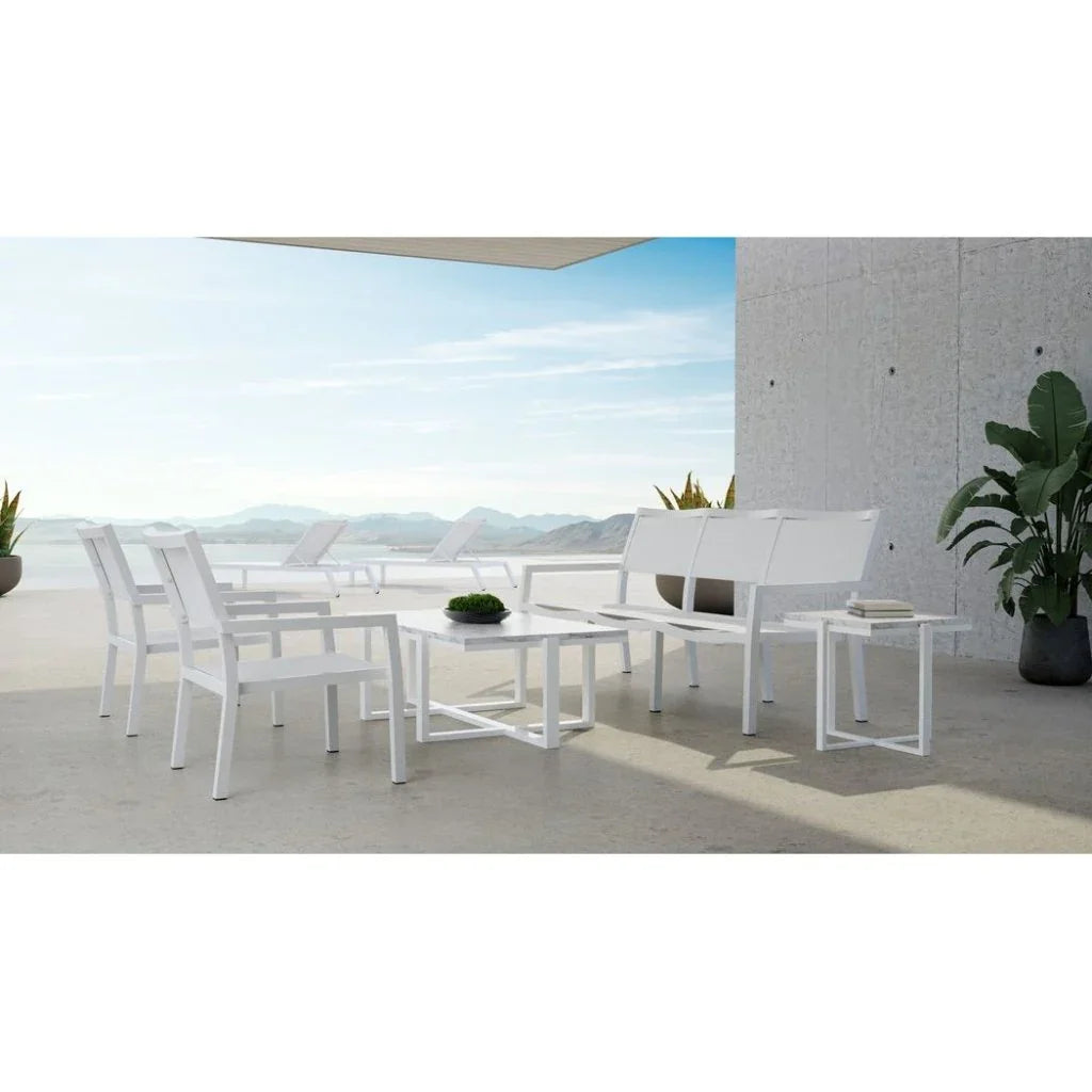 Naples Stackable Sling Outdoor Club Chair - LOOMLAN - Sunset West - Outdoor Accent Chairs
