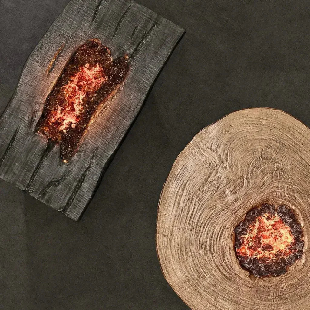 Nature's Wood Round Firepit Table - LOOMLAN - Castelle - Outdoor Fire Tables