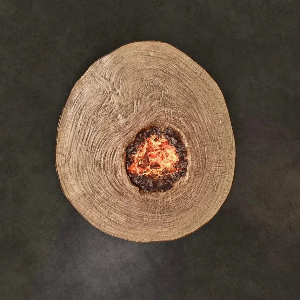 Nature's Wood Round Firepit Table - LOOMLAN - Castelle - Outdoor Fire Tables