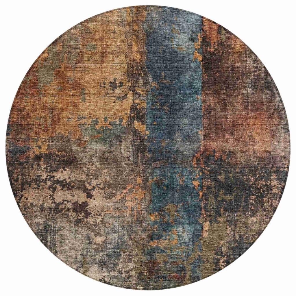 LOOMLAN Rugs Nayara Blue Washable Indoor-Outdoor Rug