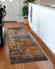 LOOMLAN Rugs Nazeera Orange Washable Indoor-Outdoor Rug