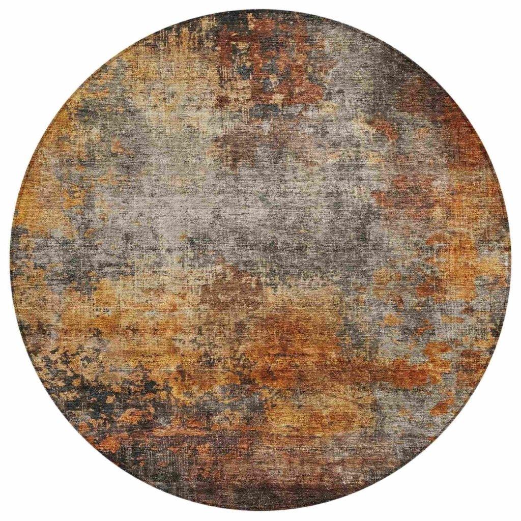 LOOMLAN Rugs Nazeera Orange Washable Indoor-Outdoor Rug