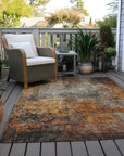 LOOMLAN Rugs Nazeera Orange Washable Indoor-Outdoor Rug