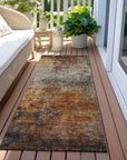 LOOMLAN Rugs Nazeera Orange Washable Indoor-Outdoor Rug