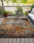 LOOMLAN Rugs Nazeera Orange Washable Indoor-Outdoor Rug