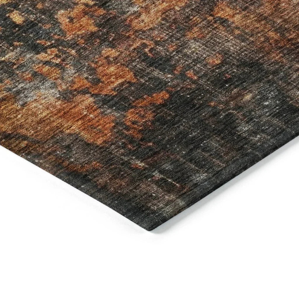 LOOMLAN Rugs Nazeera Orange Washable Indoor-Outdoor Rug