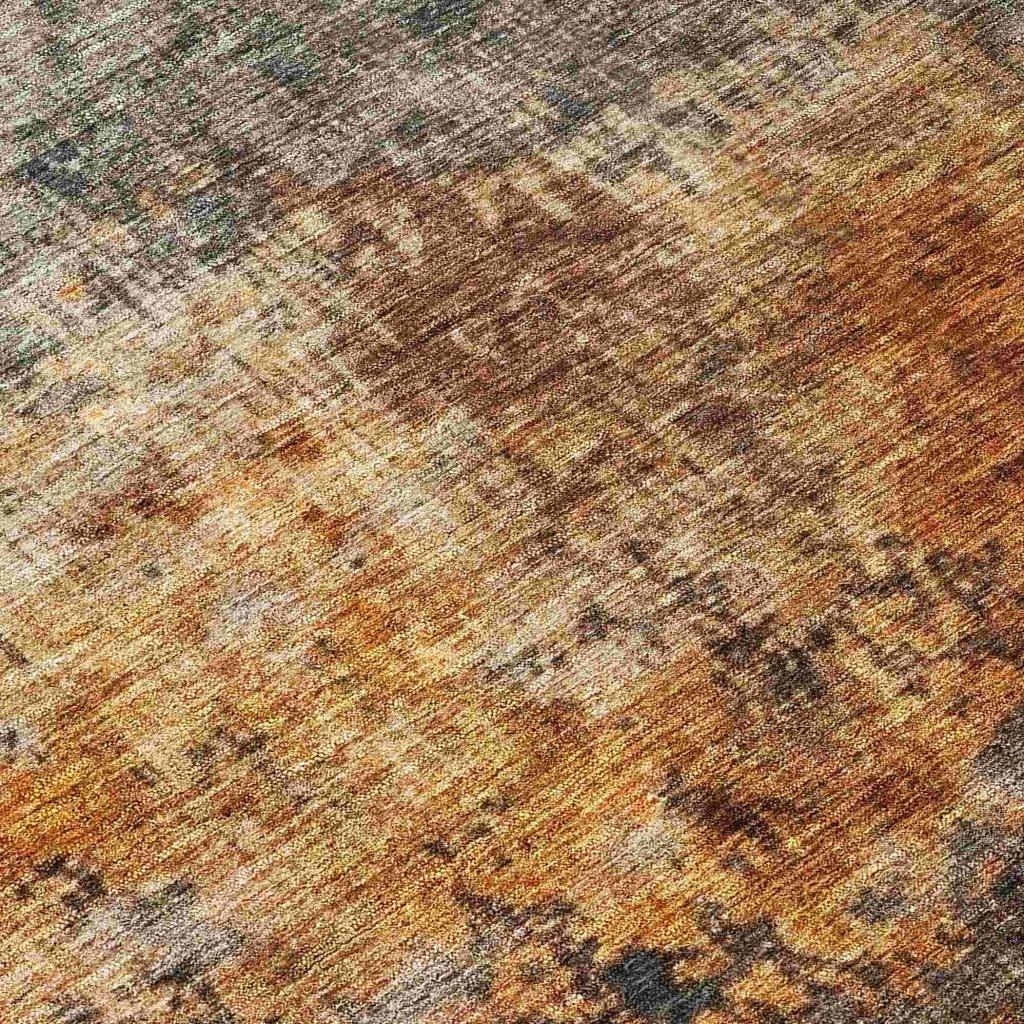 LOOMLAN Rugs Nazeera Orange Washable Indoor-Outdoor Rug