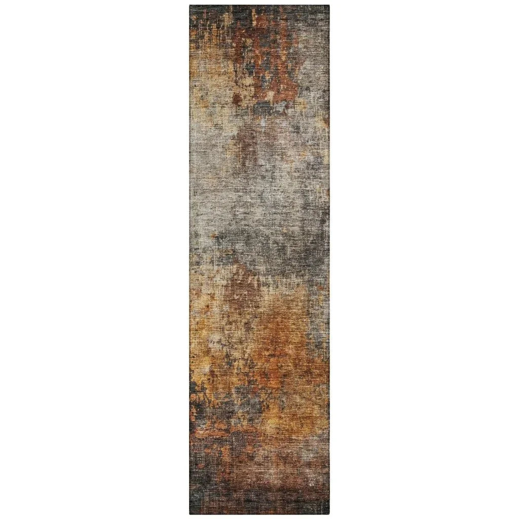 LOOMLAN Rugs Nazeera Orange Washable Indoor-Outdoor Rug