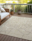 LOOMLAN Rugs Nazira Beige Washable Indoor-Outdoor Rug