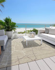 LOOMLAN Rugs Nazira Beige Washable Indoor-Outdoor Rug