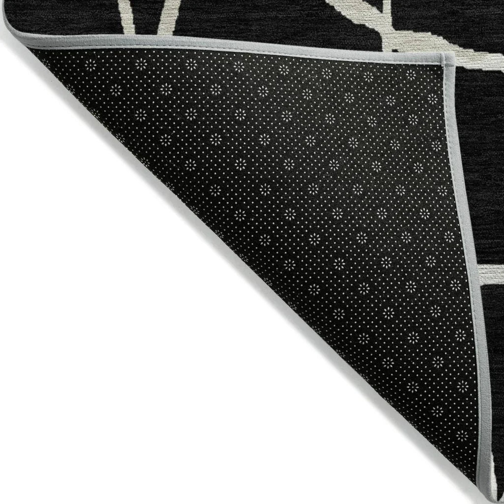 LOOMLAN Rugs Nazira Black Washable Indoor-Outdoor Rug