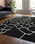 LOOMLAN Rugs Nazira Black Washable Indoor-Outdoor Rug