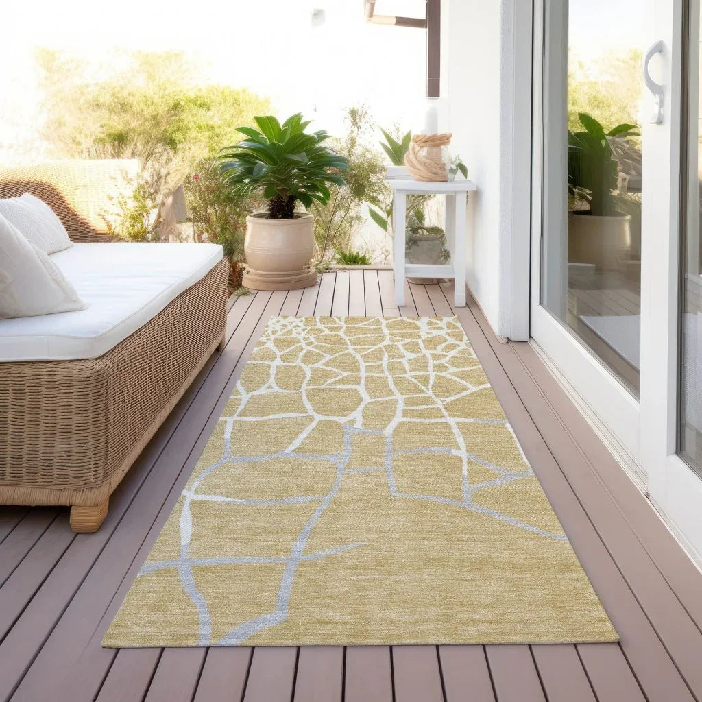LOOMLAN Rugs Nazira Gold Washable Indoor-Outdoor Rug