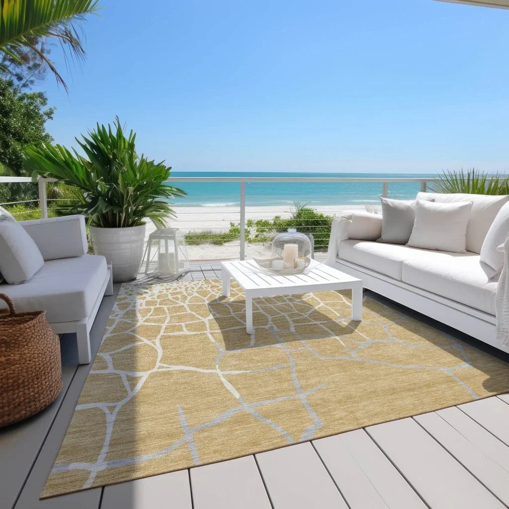 LOOMLAN Rugs Nazira Gold Washable Indoor-Outdoor Rug