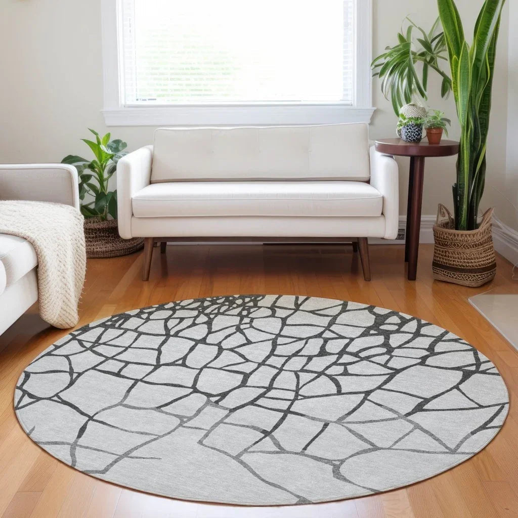 LOOMLAN Rugs Nazira Gray Washable Indoor-Outdoor Rug