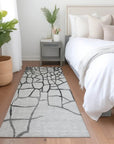 LOOMLAN Rugs Nazira Gray Washable Indoor-Outdoor Rug
