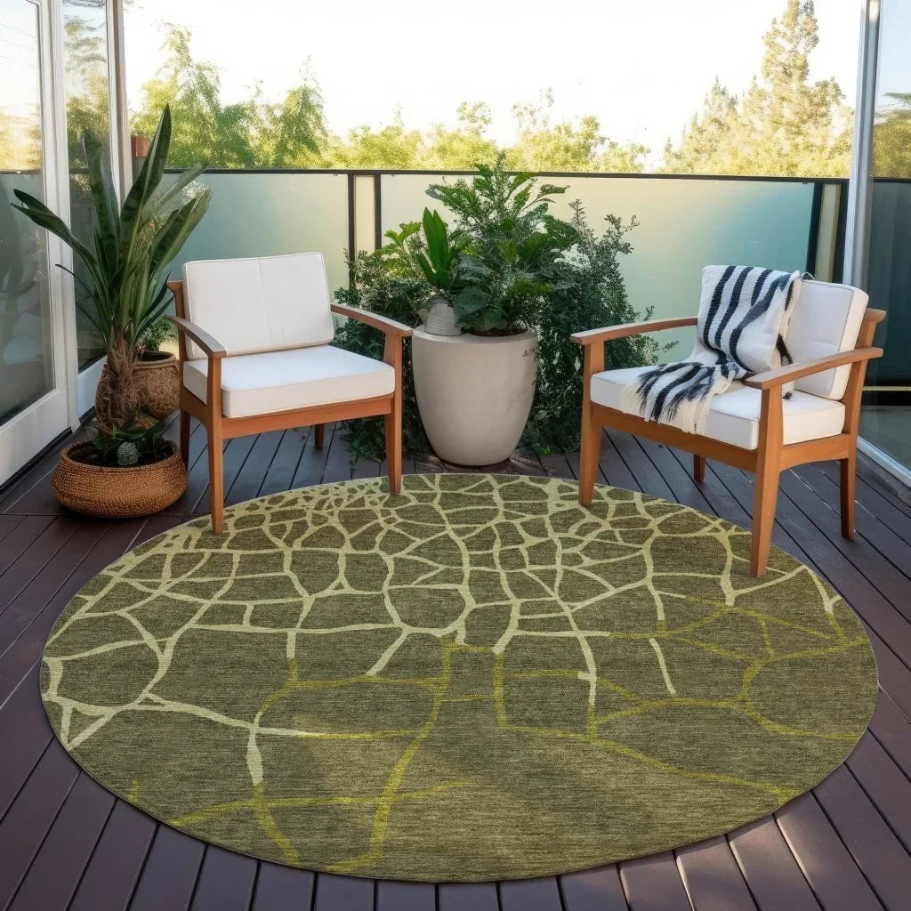 LOOMLAN Rugs Nazira Olive Washable Indoor-Outdoor Rug