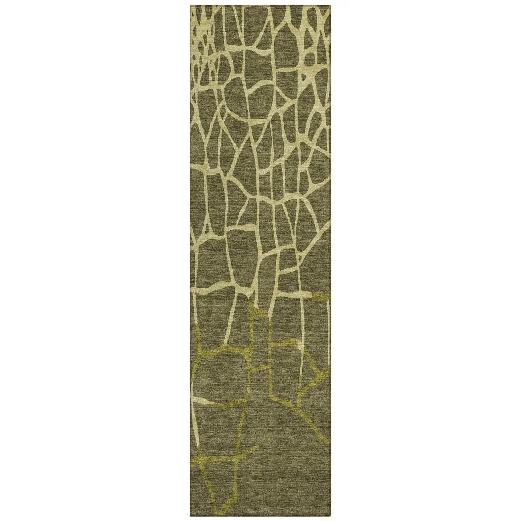 LOOMLAN Rugs Nazira Olive Washable Indoor-Outdoor Rug