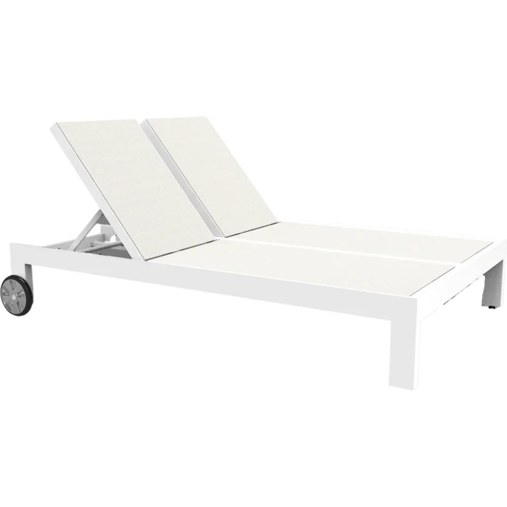 Newport Aluminum Double Sling Patio Chaise - LOOMLAN - Sunset West - Outdoor Chaises