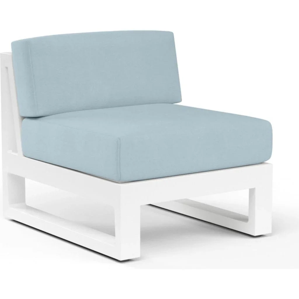 Newport Sunbrella Armless Outdoor Club Chair - LOOMLAN - Sunset West - Outdoor Accent Chairs