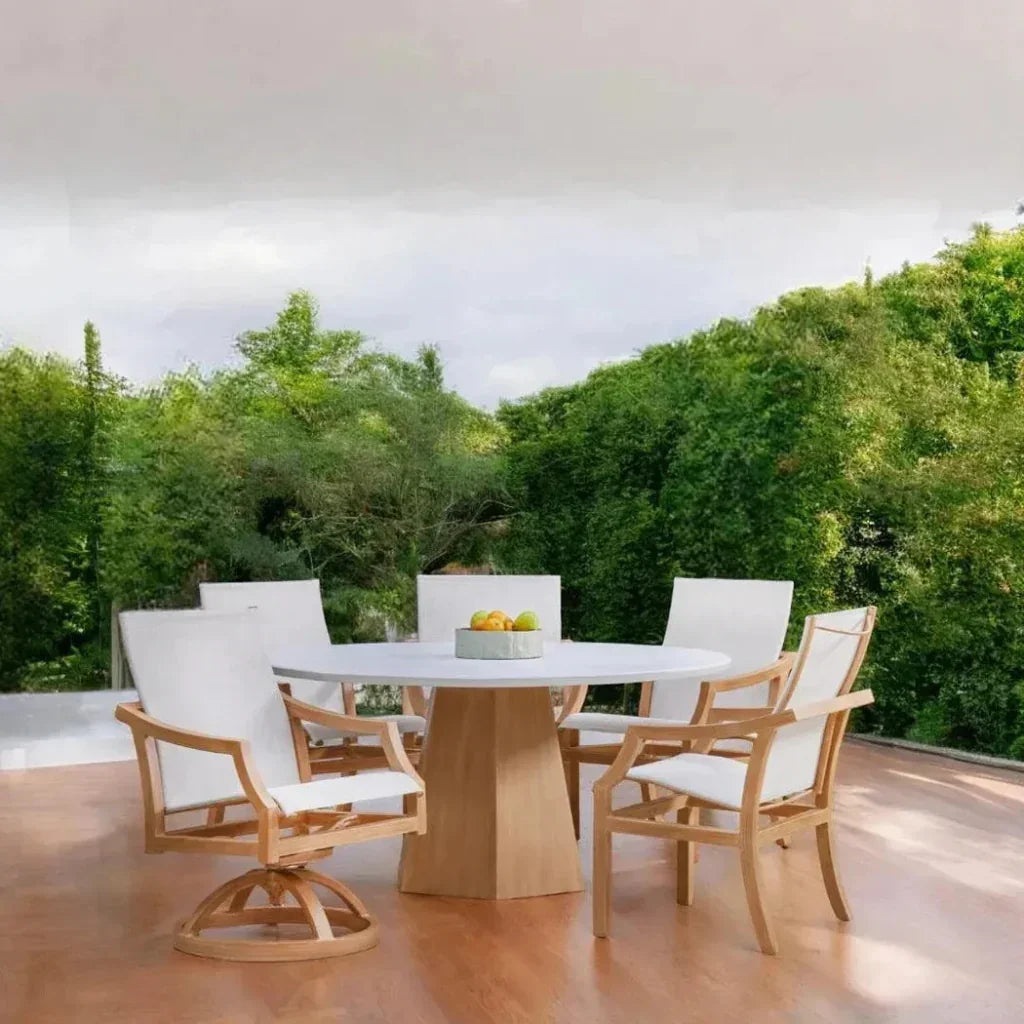 Nicoya Sling Swivel Rocking Dining Chair By Castelle - LOOMLAN - Castelle - Outdoor Dining Chairs