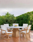 Nicoya Sling Swivel Rocking Dining Chair By Castelle - LOOMLAN - Castelle - Outdoor Dining Chairs