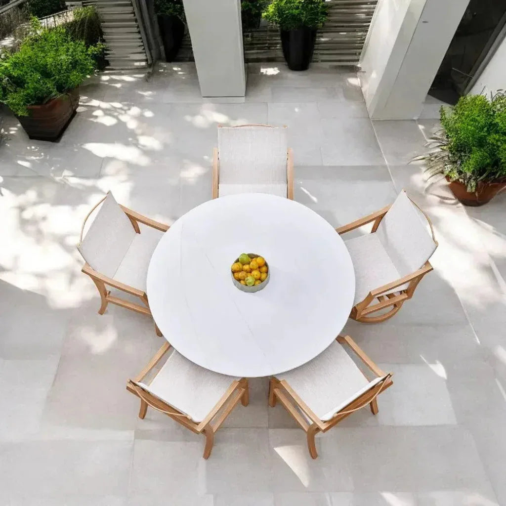 Nicoya Sling Swivel Rocking Dining Chair By Castelle - LOOMLAN - Castelle - Outdoor Dining Chairs