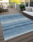 LOOMLAN Rugs Nira Blue Washable Indoor-Outdoor Rug
