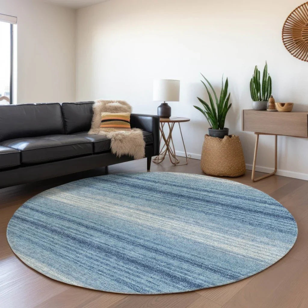 LOOMLAN Rugs Nira Blue Washable Indoor-Outdoor Rug