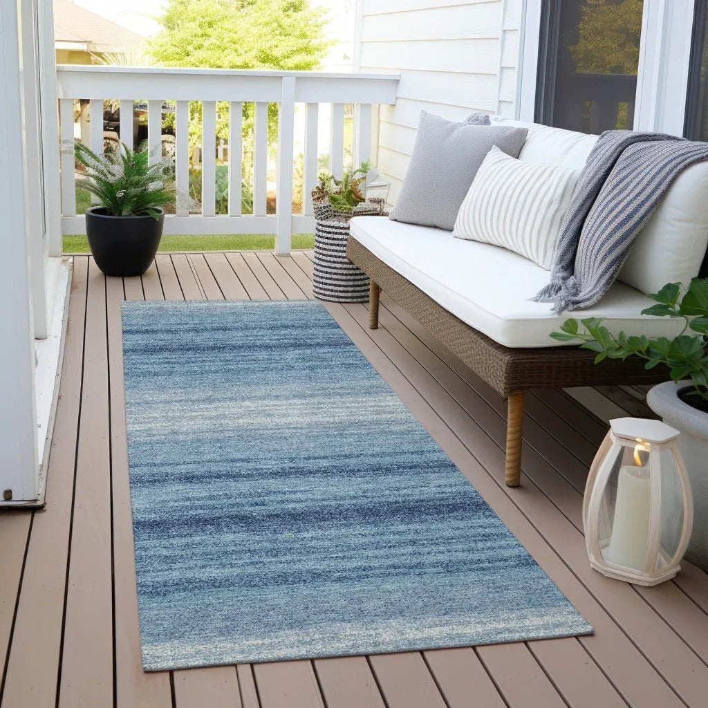 LOOMLAN Rugs Nira Blue Washable Indoor-Outdoor Rug