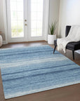 LOOMLAN Rugs Nira Blue Washable Indoor-Outdoor Rug