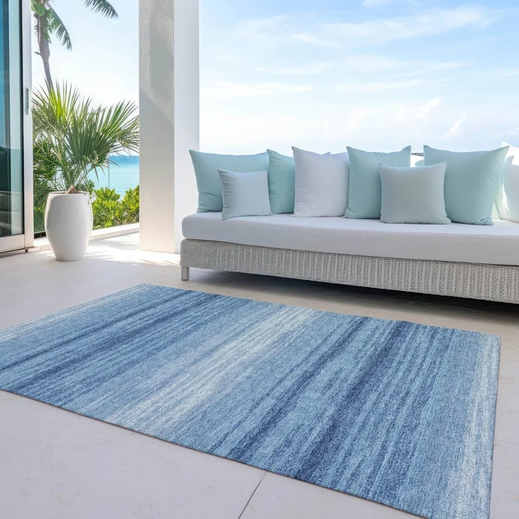 LOOMLAN Rugs Nira Blue Washable Indoor-Outdoor Rug