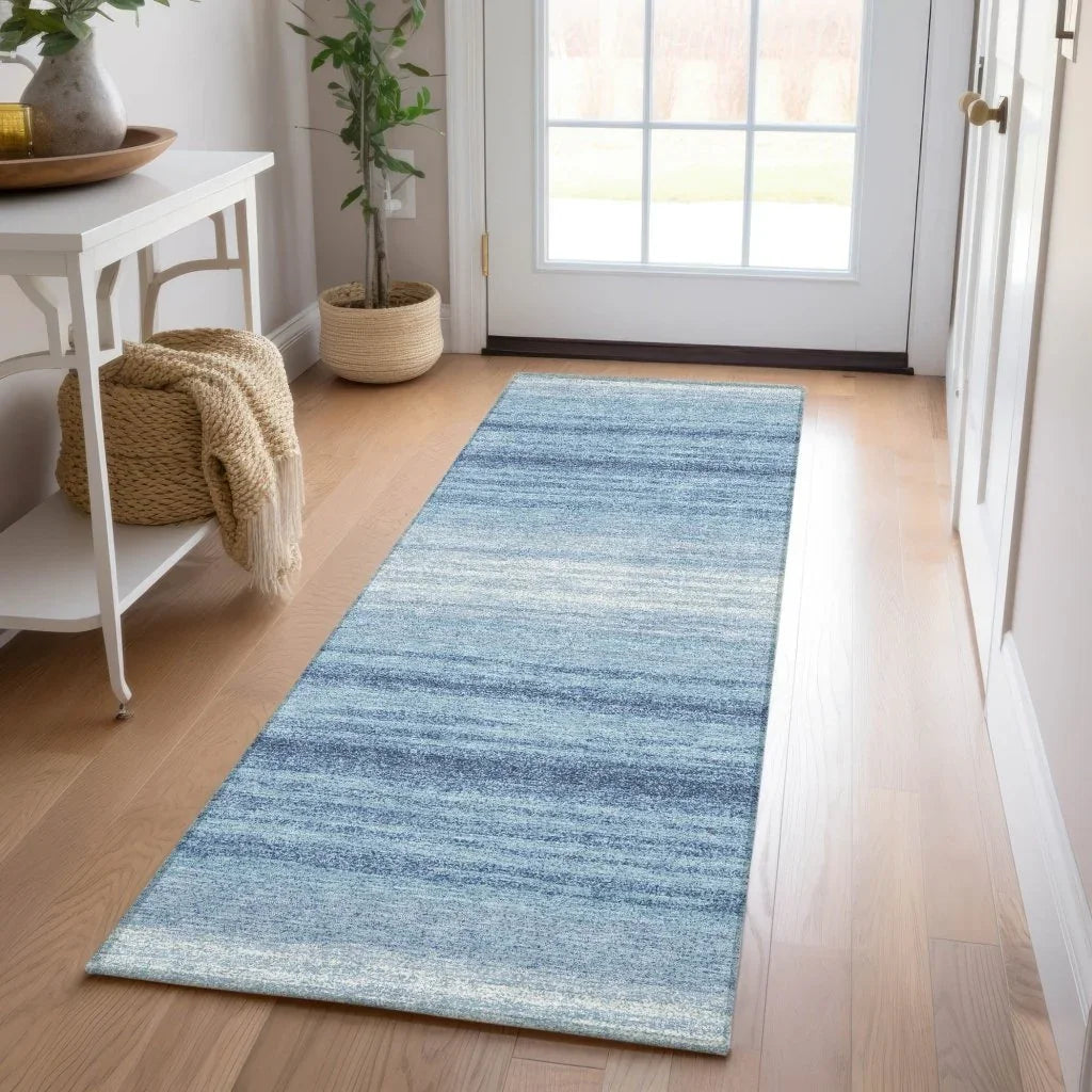 LOOMLAN Rugs Nira Blue Washable Indoor-Outdoor Rug