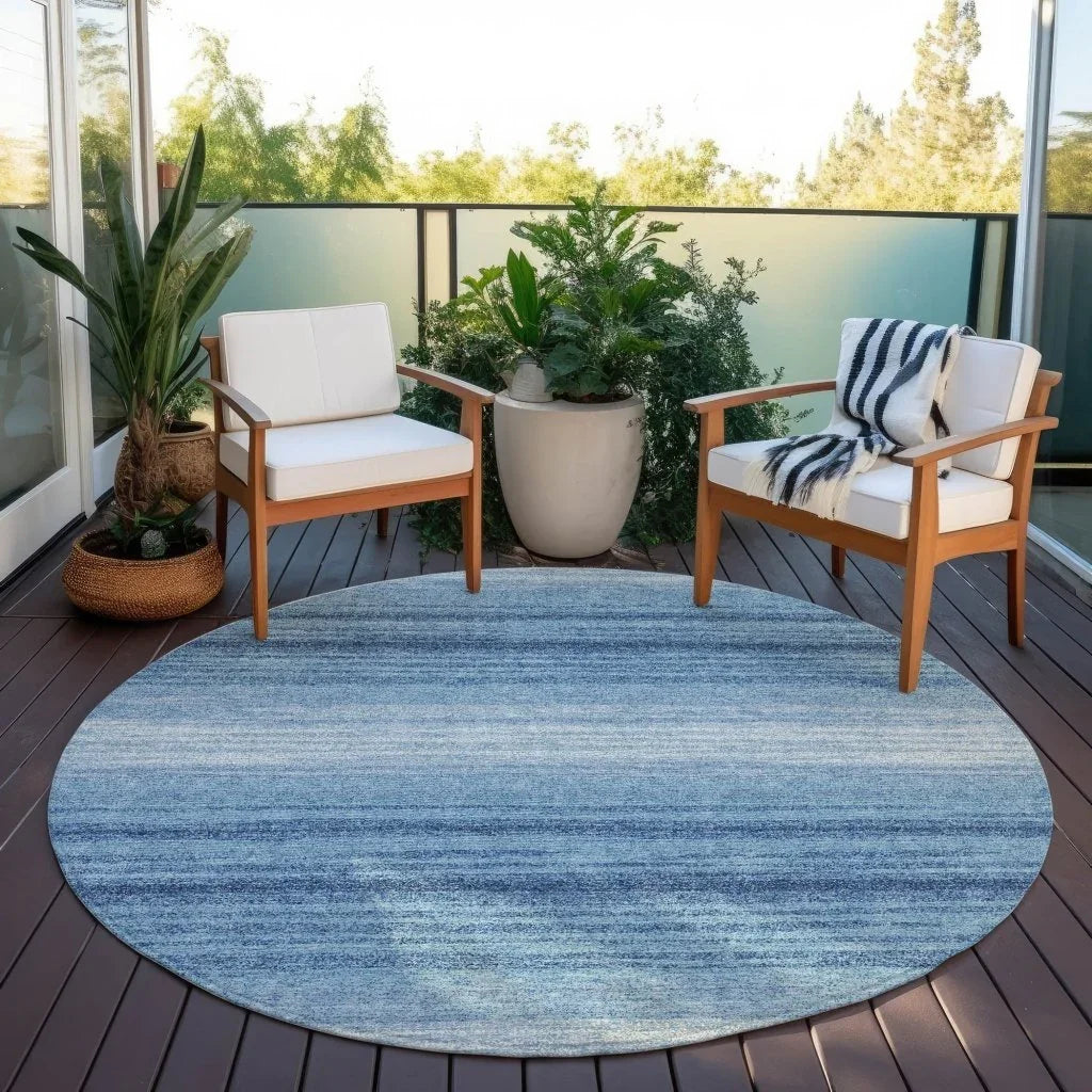 LOOMLAN Rugs Nira Blue Washable Indoor-Outdoor Rug