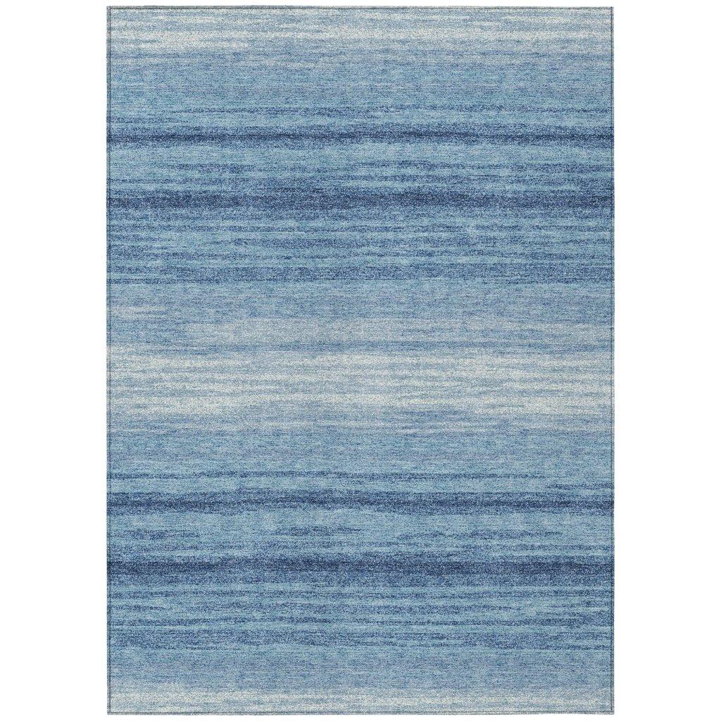 LOOMLAN Rugs Nira Blue Washable Indoor-Outdoor Rug