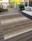 LOOMLAN Rugs Nira Brown Washable Indoor-Outdoor Rug