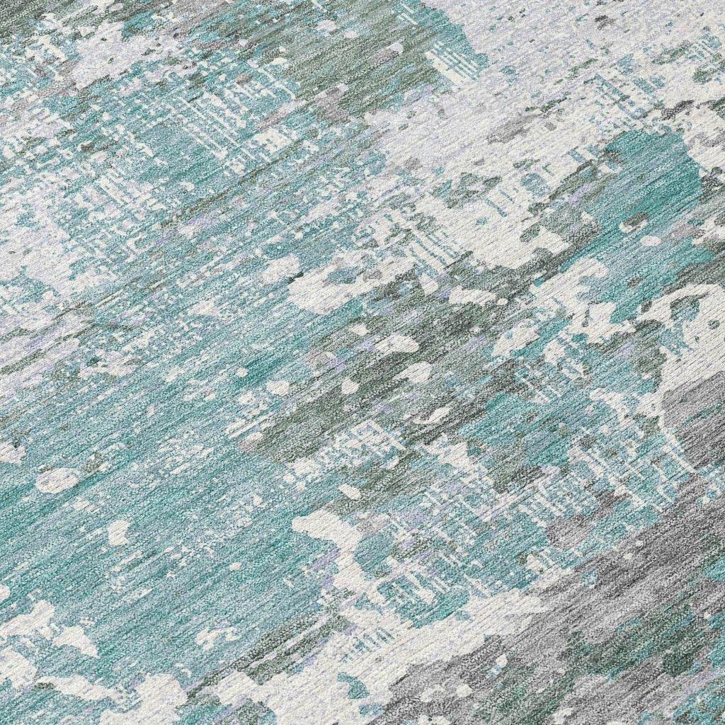 LOOMLAN Rugs Nixane Blue Washable Indoor-Outdoor Rug
