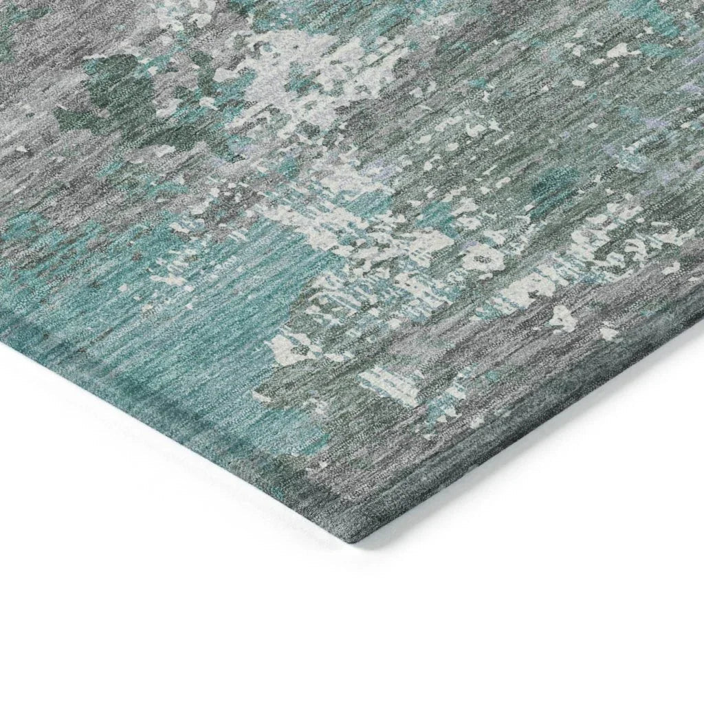 LOOMLAN Rugs Nixane Blue Washable Indoor-Outdoor Rug