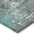 LOOMLAN Rugs Nixane Blue Washable Indoor-Outdoor Rug
