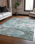 LOOMLAN Rugs Nixane Blue Washable Indoor-Outdoor Rug