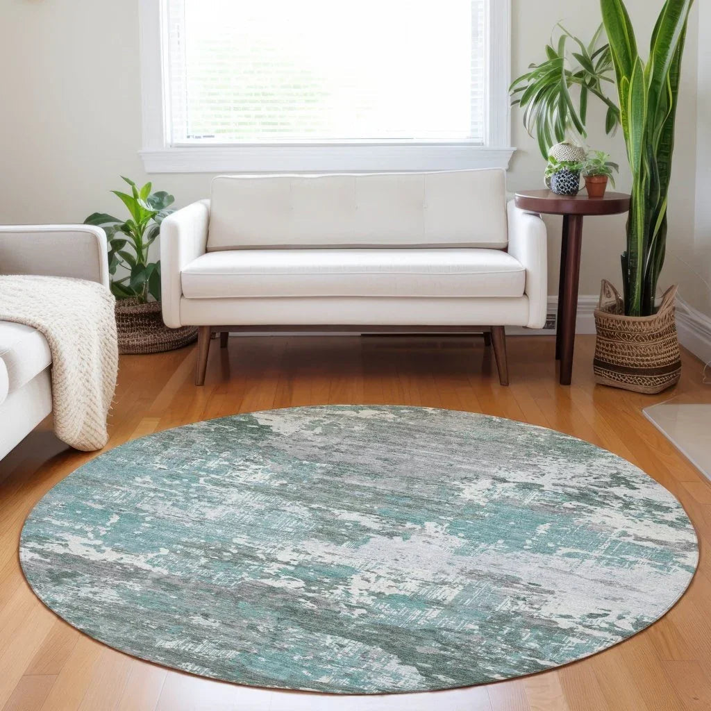 LOOMLAN Rugs Nixane Blue Washable Indoor-Outdoor Rug