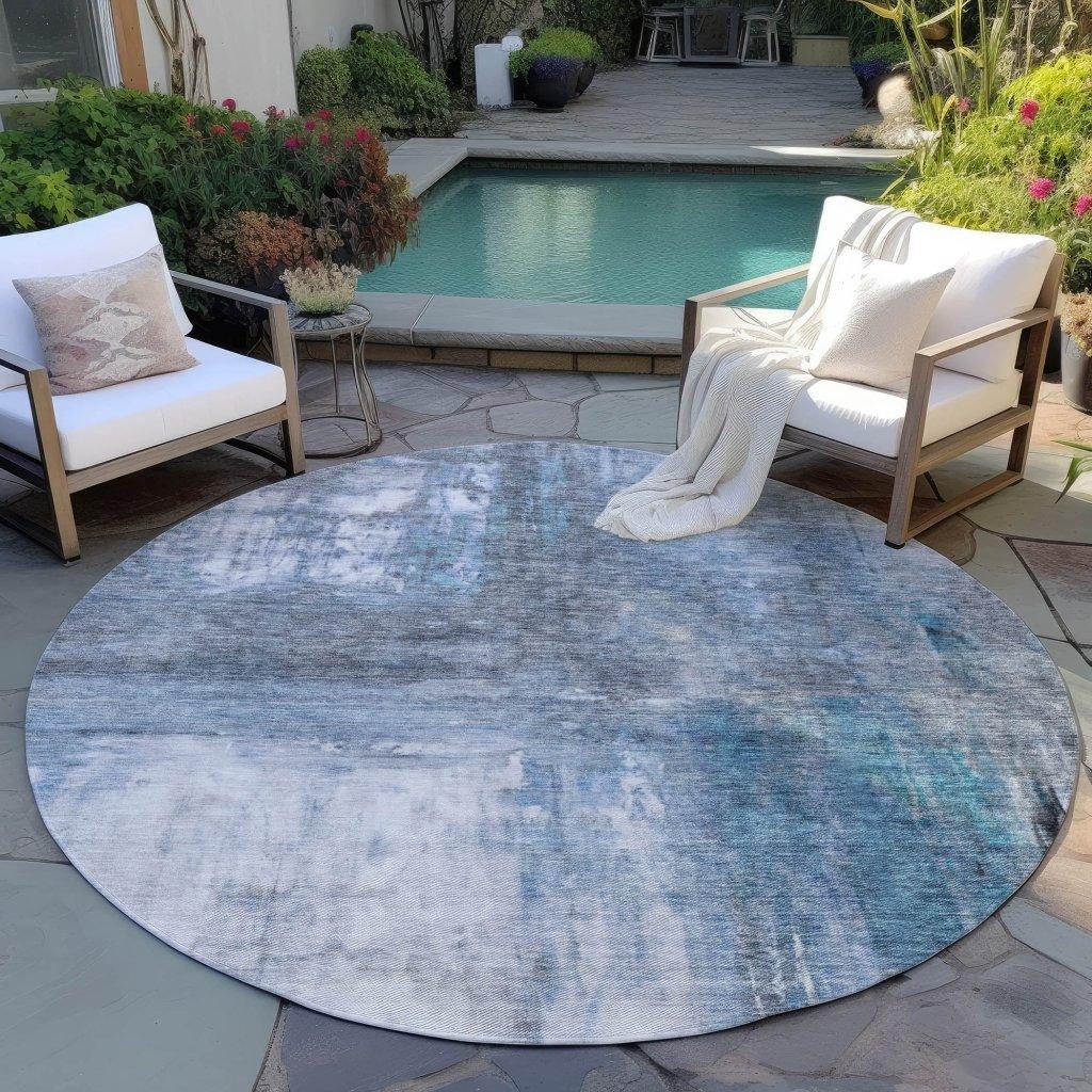 LOOMLAN Rugs Nocturne Blue Washable Indoor-Outdoor Rug