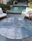 LOOMLAN Rugs Nocturne Blue Washable Indoor-Outdoor Rug