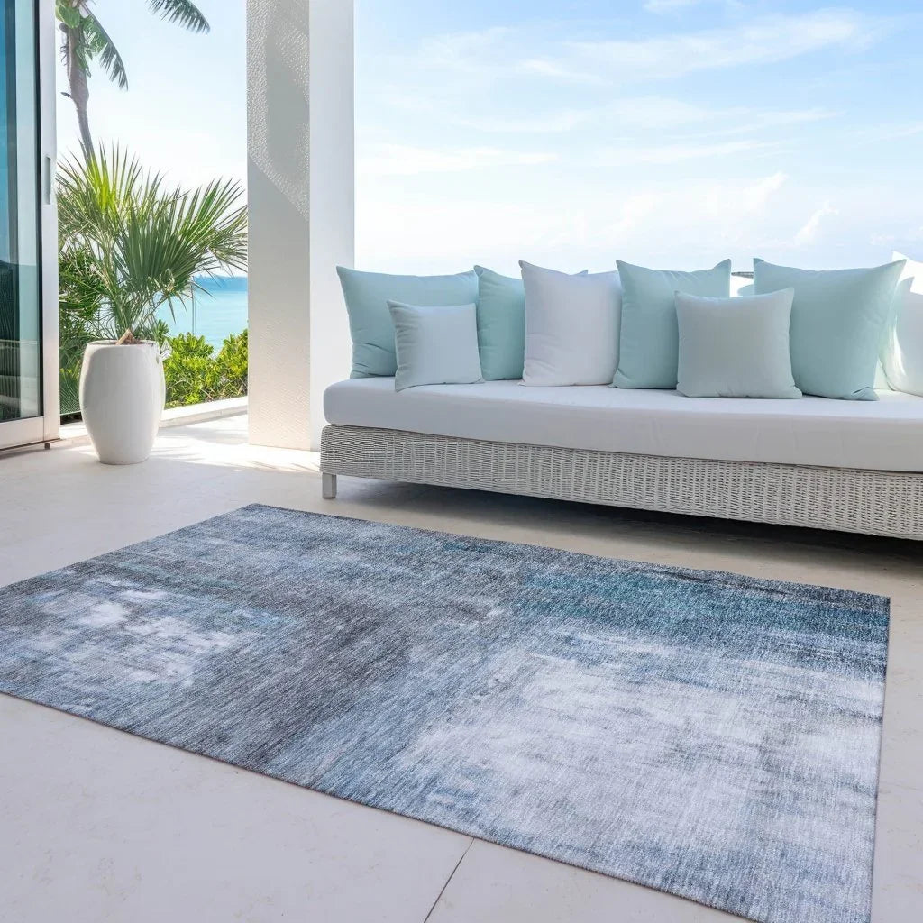 LOOMLAN Rugs Nocturne Blue Washable Indoor-Outdoor Rug