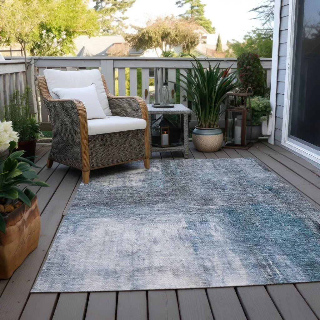 LOOMLAN Rugs Nocturne Blue Washable Indoor-Outdoor Rug
