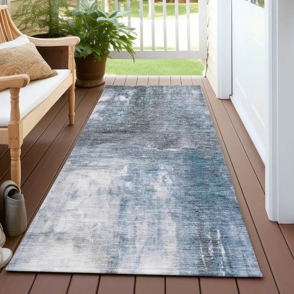 LOOMLAN Rugs Nocturne Blue Washable Indoor-Outdoor Rug