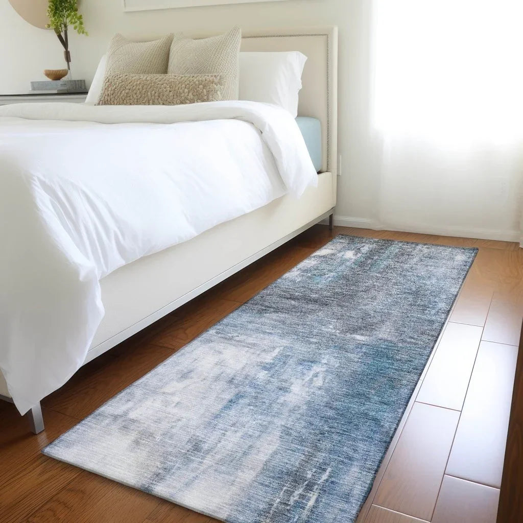 LOOMLAN Rugs Nocturne Blue Washable Indoor-Outdoor Rug