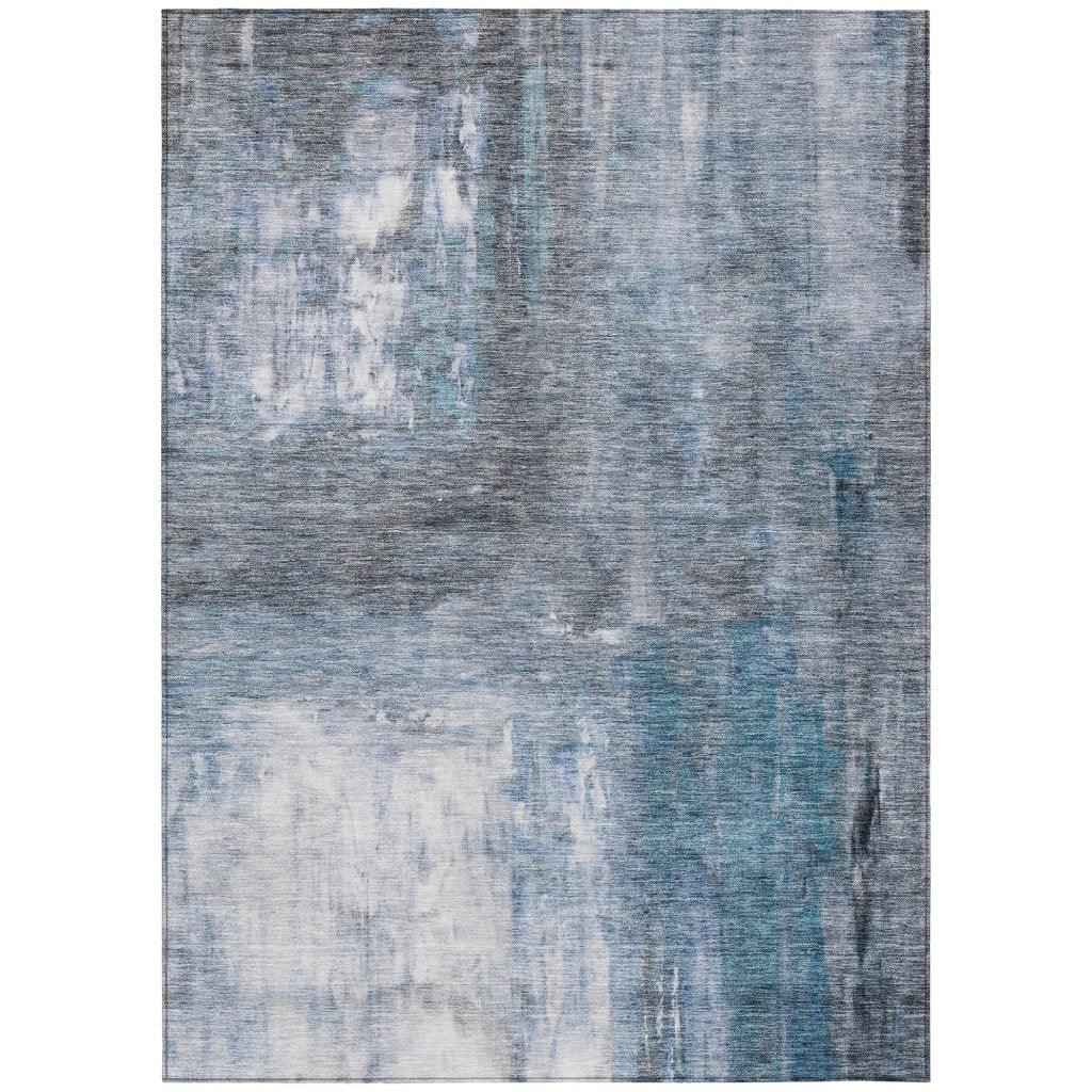 LOOMLAN Rugs Nocturne Blue Washable Indoor-Outdoor Rug