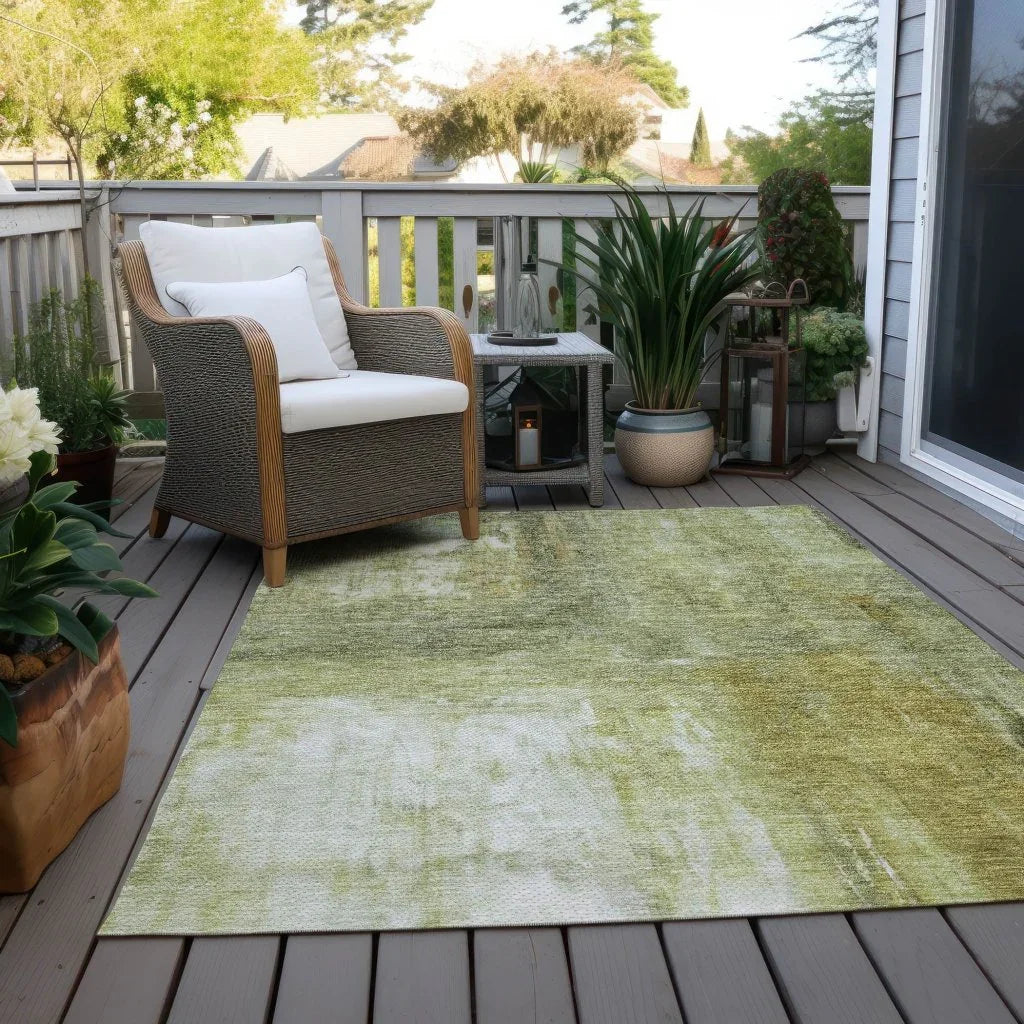 LOOMLAN Rugs Nocturne Green Washable Indoor-Outdoor Rug