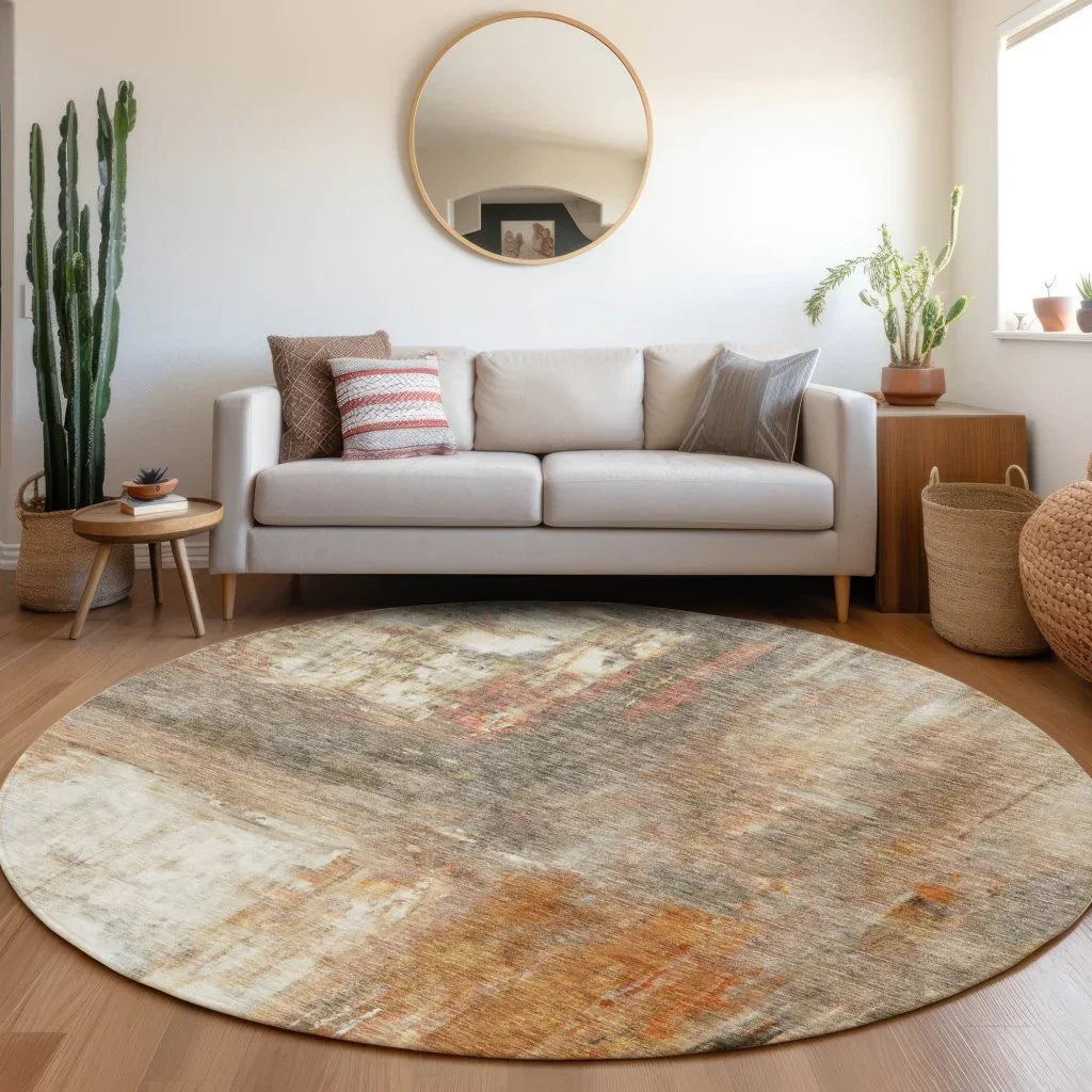 LOOMLAN Rugs Nocturne Orange Washable Indoor-Outdoor Rug